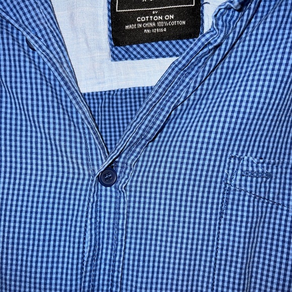 Men’s Large Cotton On Checkered Button Down (SEE DESCRIPTION) - Picture 4 of 4